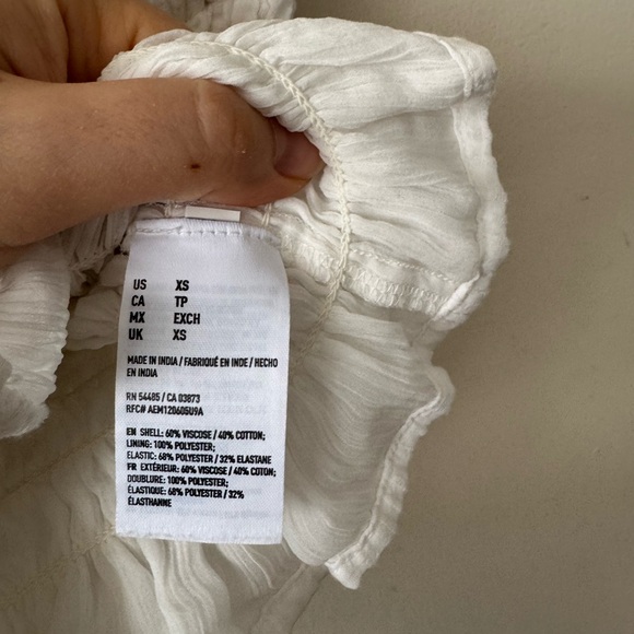 American Eagle Outfitters White Strapless Ruffle Crop Top - Picture 7 of 9